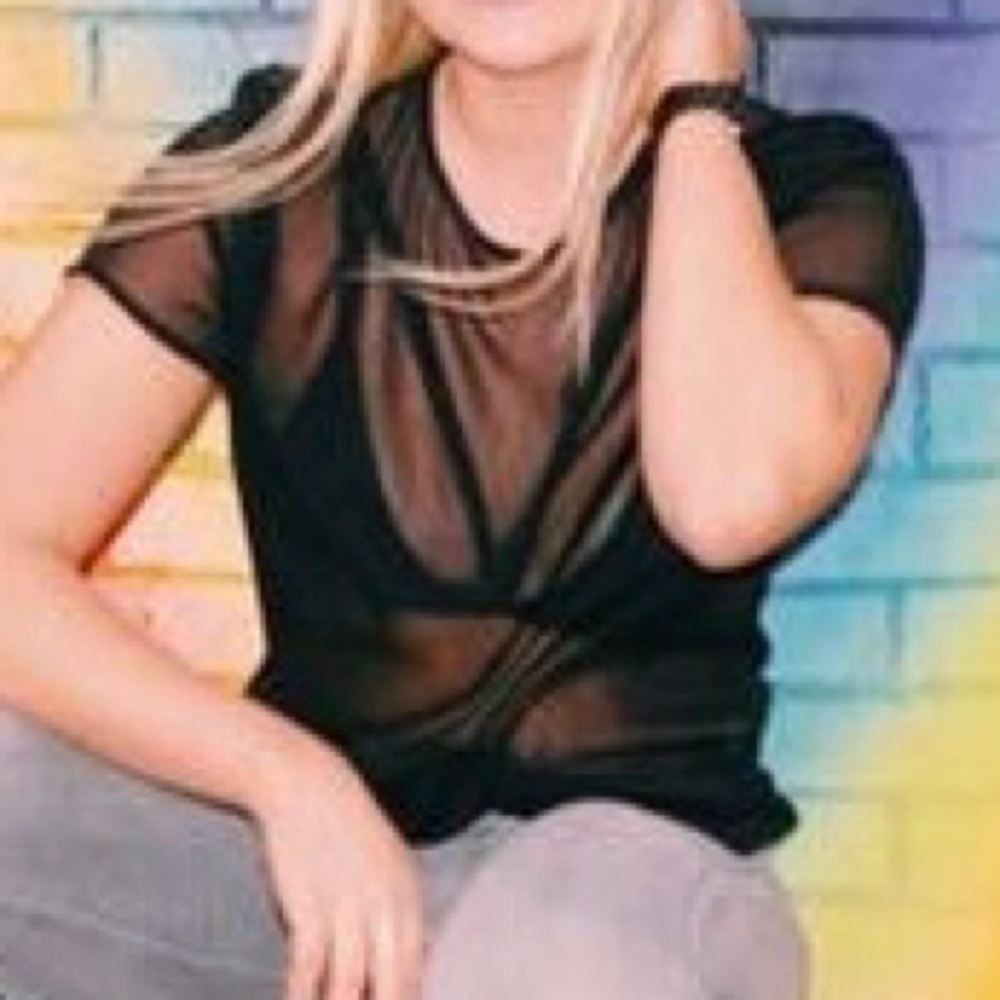 Sheer black top